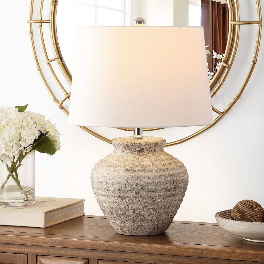 Adstock 22.5" Light Gray Table Lamp August Grove for Home, Patio & Room Decor