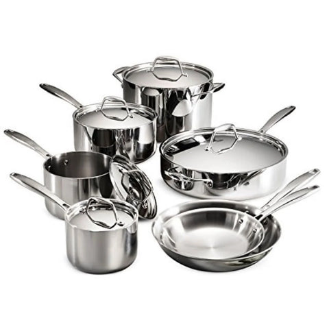 Tramontina Stainless Steel 12pc Cookware Set for Everyday Cooking & Meal Prep