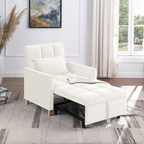 Versatile Sleeper Chair with Removable Pillow for Living Room, Bedroom & Office